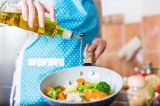 woman cooking food