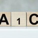 Blocks on table spelling out A1c