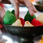 Colourful modaks in a bowl