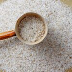 Psyllium husk with a spoon