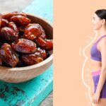 dates in a bowl and side profile of a woman