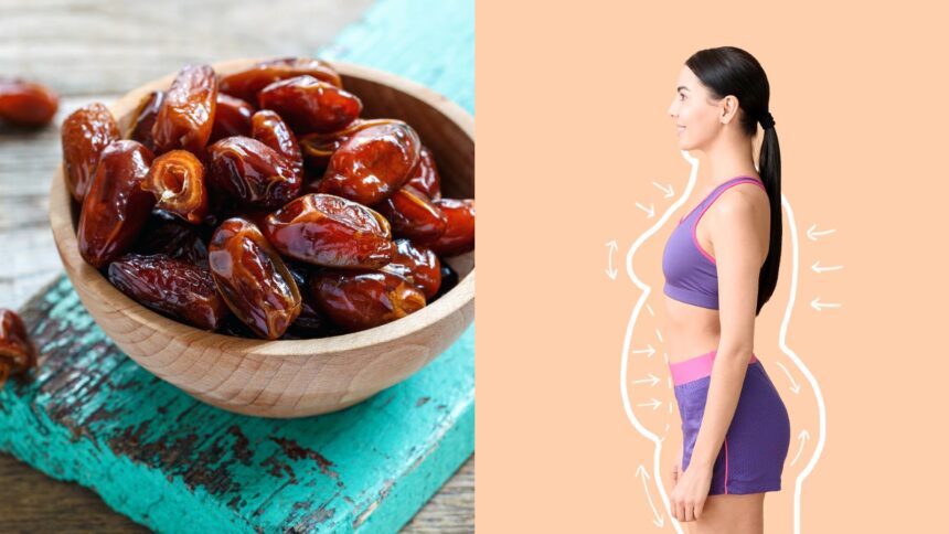 dates in a bowl and side profile of a woman