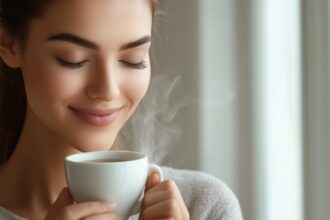 woman drinking tea