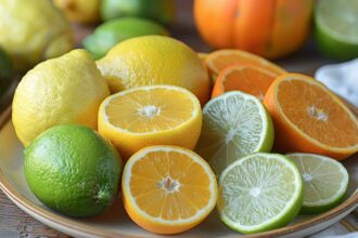 Citrus fruits in a plate